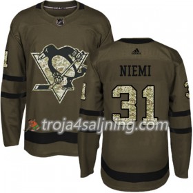 Pittsburgh Penguins tröja Antti Niemi 31 Adidas 2017-2018 Camo Grön Authentic - NHL Tröjor Herr